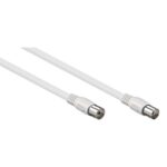 Coaxkabel | IEC (Coax) Male | IEC (Coax) Female | Vernikkeld | 90 dB | 75 Ohm | Dubbel Afgeschermd | 5.00 m | Rond | PVC | Wit | Label