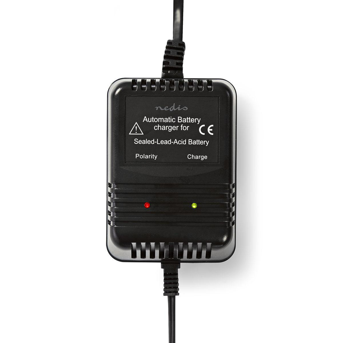 Loodzuuracculader | 2.3 / 6.9 / 13.8 V DC | 0.6 A | Druppelladen | Euro / Type-C (CEE 7/16) | Accuklemmen | Batterijtype: AGM / Gel / Loodzwavel / SLA / VRLA | Zwart