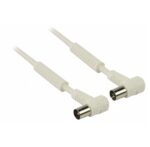 Coaxkabel | IEC (Coax) Male | IEC (Coax) Female | Vernikkeld | 120 dB | 75 Ohm | Viervoudig Afgeschermd | 3.00 m | Rond | PVC | Wit | Label