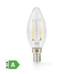 LED-Filamentlamp E14 | Kaars | 2.2 W | 470 lm | 2700 K | Warm Wit | Retrostijl | 1 Stuks | Doorzichtig