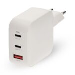 Oplader | 100 W | GaN | PD3.0 | 2.5 / 3.0 / 5.0 A | Outputs: 3 | USB-A / 2x USB-C™ | Automatische Voltage Selectie | Wit