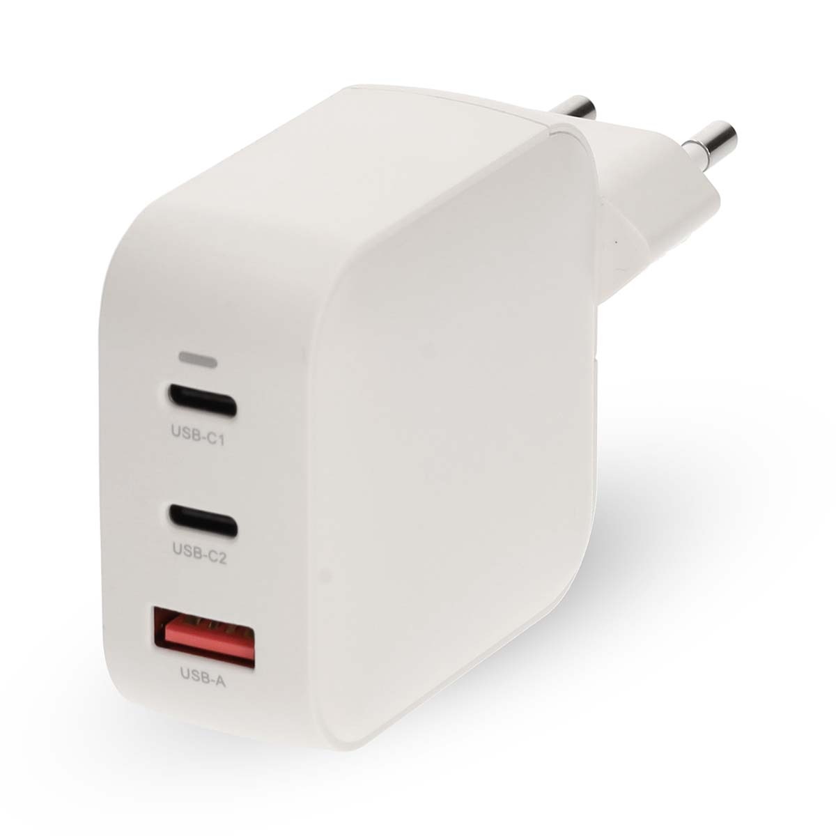Oplader | 100 W | GaN | PD3.0 | 2.5 / 3.0 / 5.0 A | Outputs: 3 | USB-A / 2x USB-C™ | Automatische Voltage Selectie | Wit