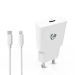 Oplader | 20 W | GaN | PD3.0 | 1.67 / 2.22 / 3.0 A | Outputs: 1 | USB-C™ | Lightning 8-Pins (Los) Kabel | 1.00 m | Automatische Voltage Selectie | Wit