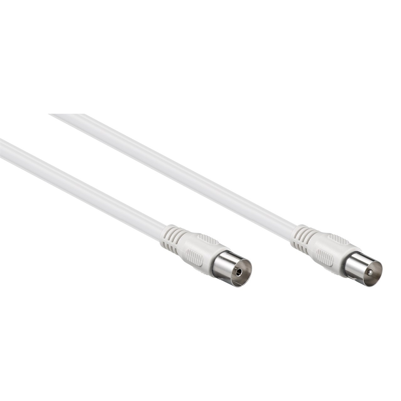 Coaxkabel | IEC (Coax) Male | IEC (Coax) Female | Vernikkeld | 90 dB | 75 Ohm | Dubbel Afgeschermd | 1.50 m | Rond | PVC | Wit | Label
