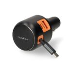 Autolader | 60 W | 2.4 / 3.0 A | Outputs: 3 | Poorttype: USB-A / USB-C™ | USB-C™ intrekbare kabel | 0.70 m | Automatische Voltage Selectie