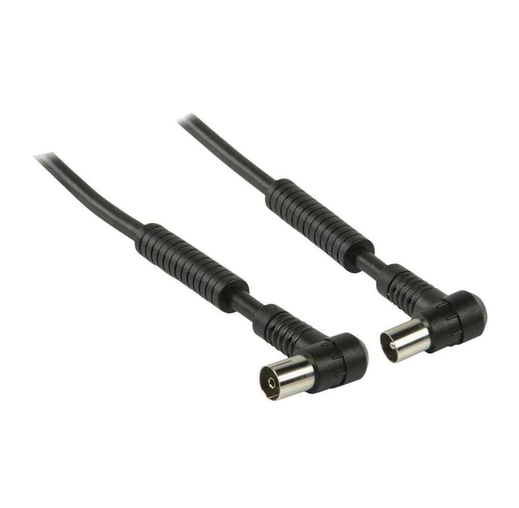 Coaxkabel | IEC (Coax) Male | IEC (Coax) Female | Vernikkeld | 120 dB | 75 Ohm | Viervoudig Afgeschermd | 1.50 m | Rond | PVC | Zwart | Label