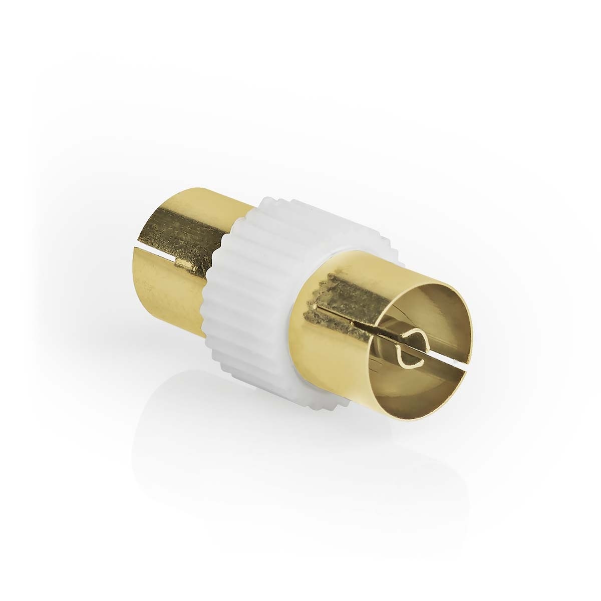Satelliet- en Antenne-Adapter | IEC (Coax) Female | IEC (Coax) Female | Vernikkeld | 75 Ohm | Recht | Kunststof / Metaal | Wit | 1 Stuks | Doos