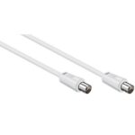 Coaxkabel | IEC (Coax) Male | IEC (Coax) Male | Vernikkeld | 90 dB | 75 Ohm | Dubbel Afgeschermd | 10.0 m | Rond | PVC | Wit | Envelop