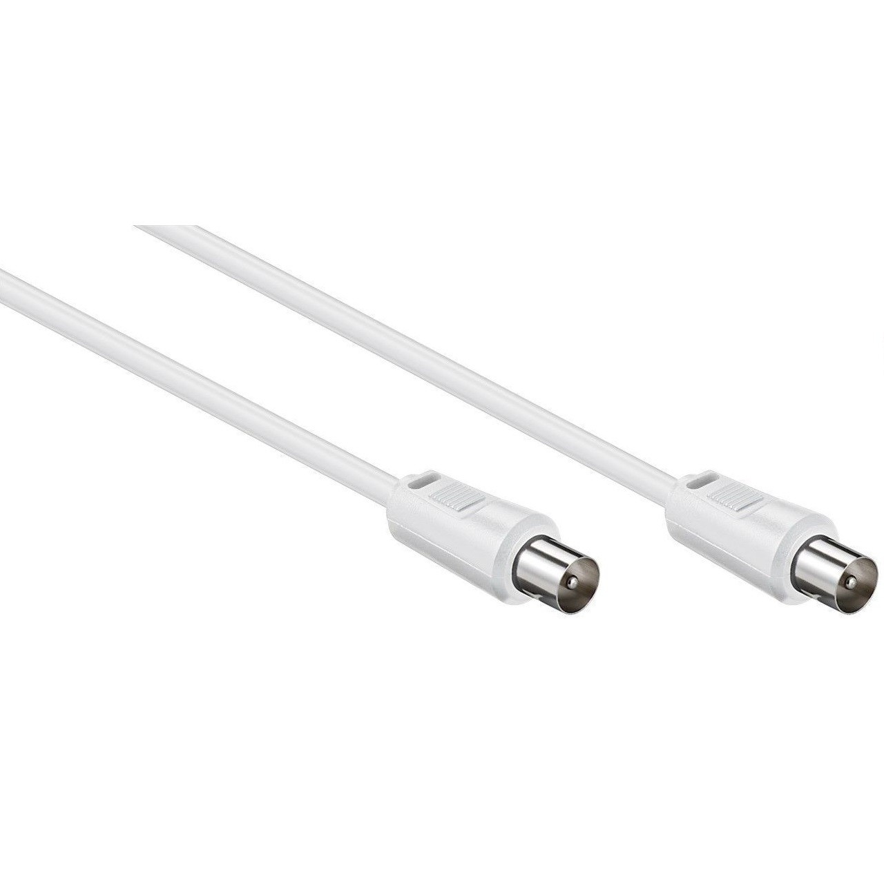 Coaxkabel | IEC (Coax) Male | IEC (Coax) Male | Vernikkeld | 90 dB | 75 Ohm | Dubbel Afgeschermd | 10.0 m | Rond | PVC | Wit | Envelop