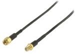 Antennekabel | SMA Male | SMA Female | Verguld | 50 Ohm | Enkelvoudig Afgeschermd | 5.00 m | Rond | PVC | Zwart | Label