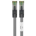 Goobay RJ45 (CAT 6A, 500 MHz) Patch Cable with CAT 8.1 S/FTP Raw Cable, grey 10 m