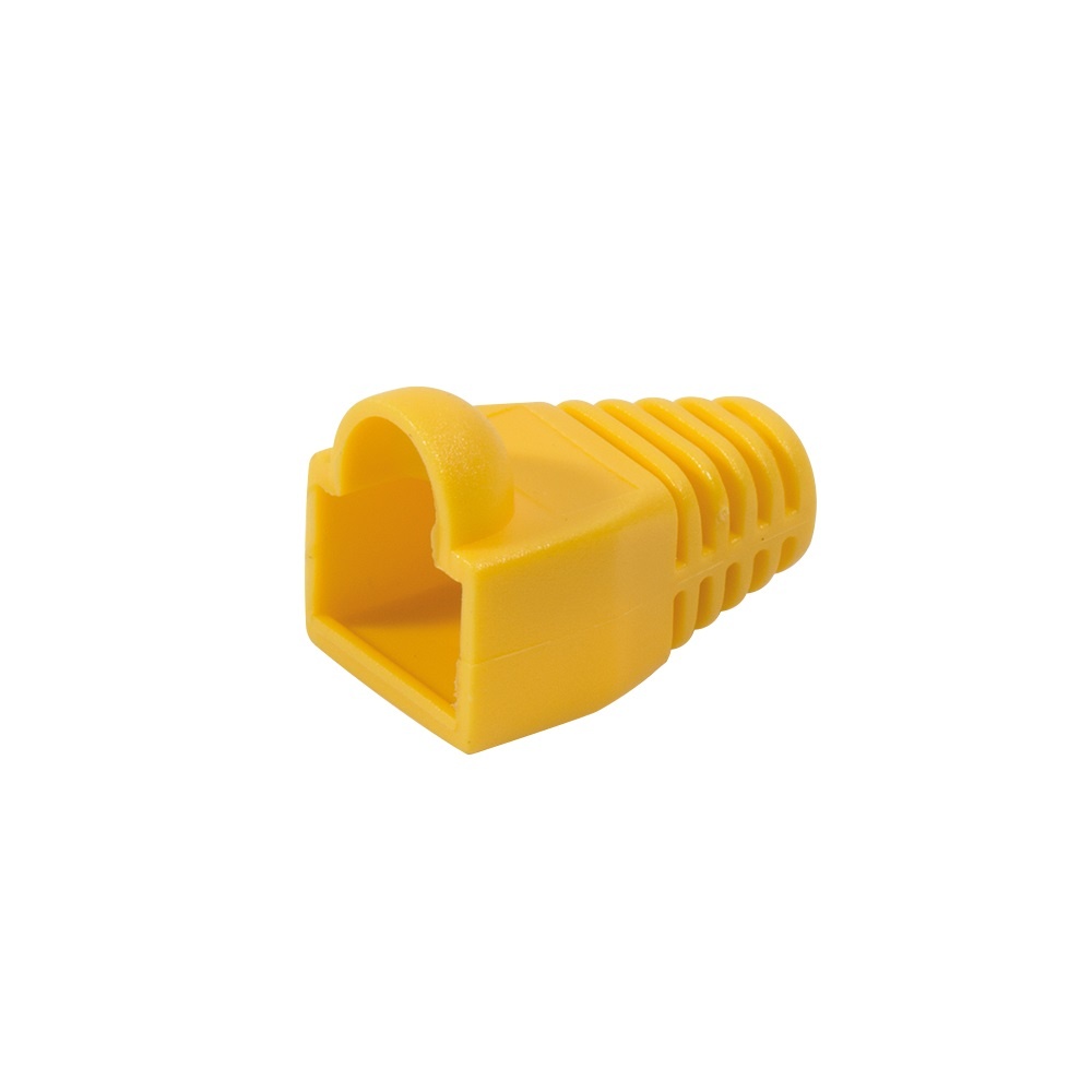 Netwerkplug huls voor RJ45 connectoren - kabel tot 6 mm - 100 stuks / geel