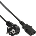 Stroomkabel | Type F (CEE 7/7) Male | IEC-320-C13 | Gehoekt | Recht | Vernikkeld | 3.00 m | Rond | PVC | Zwart | Label