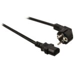 Stroomkabel | Type F (CEE 7/7) Male | IEC-320-C13 | Gehoekt | Recht | Vernikkeld | 3.00 m | Rond | PVC | Zwart | Label