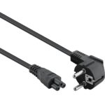 Stroomkabel | Type F (CEE 7/7) Male | IEC-320-C5 | Gehoekt | Recht | Vernikkeld | 5.00 m | Rond | PVC | Zwart | Label