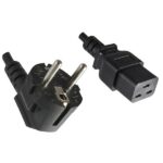 Stroomkabel | Type F (CEE 7/7) Male | IEC-320-C19 | Gehoekt | Recht | Vernikkeld | 2.00 m | Rond | PVC | Zwart | Label