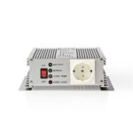 Omvormer Gemodificeerde Sinusgolf | Ingangsvoltage: 12 V DC | Apparaat stroomoutput: Type F (CEE 7/3) | 230 V AC 50 Hz | 600 W | Piekvermogen: 1500 W | Accuklemmen | Zilver