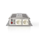 Omvormer Gemodificeerde Sinusgolf | Ingangsvoltage: 24 V DC | Apparaat stroomoutput: Type F (CEE 7/3) | 230 V AC 50 Hz | 1700 W | Piekvermogen: 3000 W | Screw Terminal | Zilver