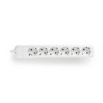 Stekkerdoos | Randaarde stekker / Type F (CEE 7/7) | 6-wegs | 3680 W | 16 A | Soort aarding: Zijcontacten | 230 V AC 50/60 Hz | Hoek van stopcontact: 45 ° | Geen Kabel Inbegrepen | Wit
