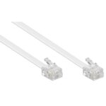Telecomkabel | RJ11 Male | RJ11 Male | 2.00 m | Kabel design: Plat | Goud Verguld | Kabeltype: RJ11 | Wit | Label