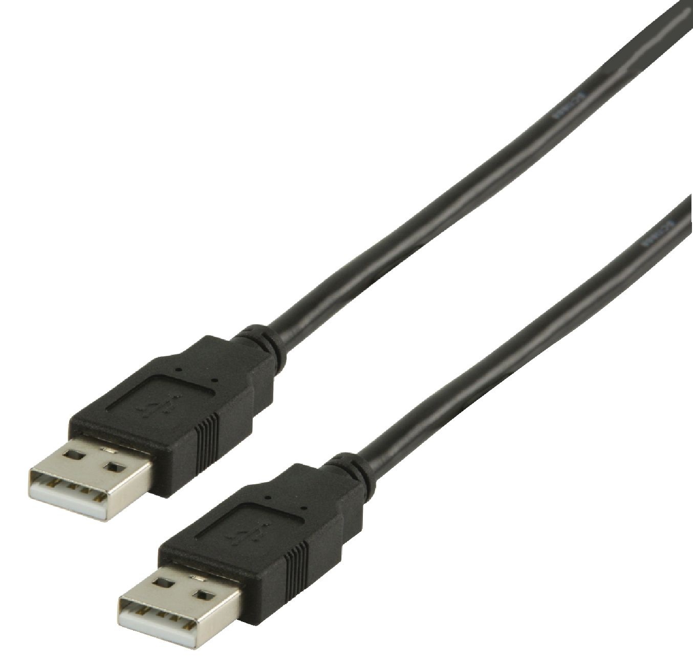 USB-Kabel | USB 2.0 | USB-A Male | USB-A Male | 18 W | 480 Mbps | Vernikkeld | 1.00 m | Rond | PVC | Zwart | Label