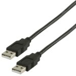 USB-Kabel | USB 2.0 | USB-A Male | USB-A Male | 18 W | 480 Mbps | Vernikkeld | 5.00 m | Rond | PVC | Zwart | Label