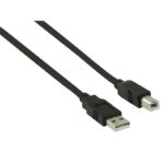 USB-Kabel | USB 2.0 | USB-A Male | USB-B Male | 10 W | 480 Mbps | Vernikkeld | 0.50 m | Rond | PVC | Zwart | Label