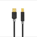 USB-Kabel | USB 2.0 | USB-A Male | USB-B Male | 480 Mbps | Verguld | 3.00 m | Rond | PVC | Antraciet | Doos