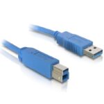 USB-Kabel | USB 3.2 Gen 1 | USB-A Male | USB-B Male | 5 Gbps | Vernikkeld | 3.00 m | Rond | PVC | Blauw | Envelop