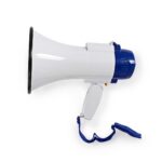 Megafoon | Maximaal bereik: 250 m | Volumebediening: Maximaal 115 dB | Ingebouwde Microfoon | Ingebouwde sirene | Opnamefunctie | Wit/Blauw