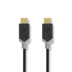 USB-Kabel | USB 3.2 Gen 1 | USB-C™ Male | USB-C™ Male | 60 W | 4K@60Hz | 5 Gbps | Vernikkeld | 1.00 m | Rond | PVC | Antraciet | Doos