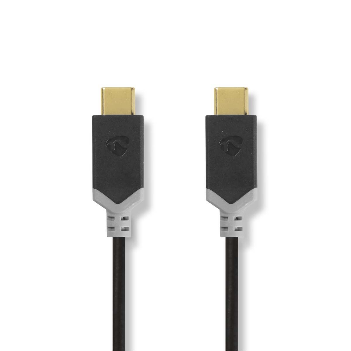 USB-Kabel | USB 3.2 Gen 1 | USB-C™ Male | USB-C™ Male | 60 W | 4K@60Hz | 5 Gbps | Vernikkeld | 1.00 m | Rond | PVC | Antraciet | Doos