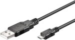 USB-Kabel | USB 2.0 | USB-A Male | USB Micro-B Male | 7.5 W | 480 Mbps | Vernikkeld | 1.00 m | Rond | PVC | Zwart | Label