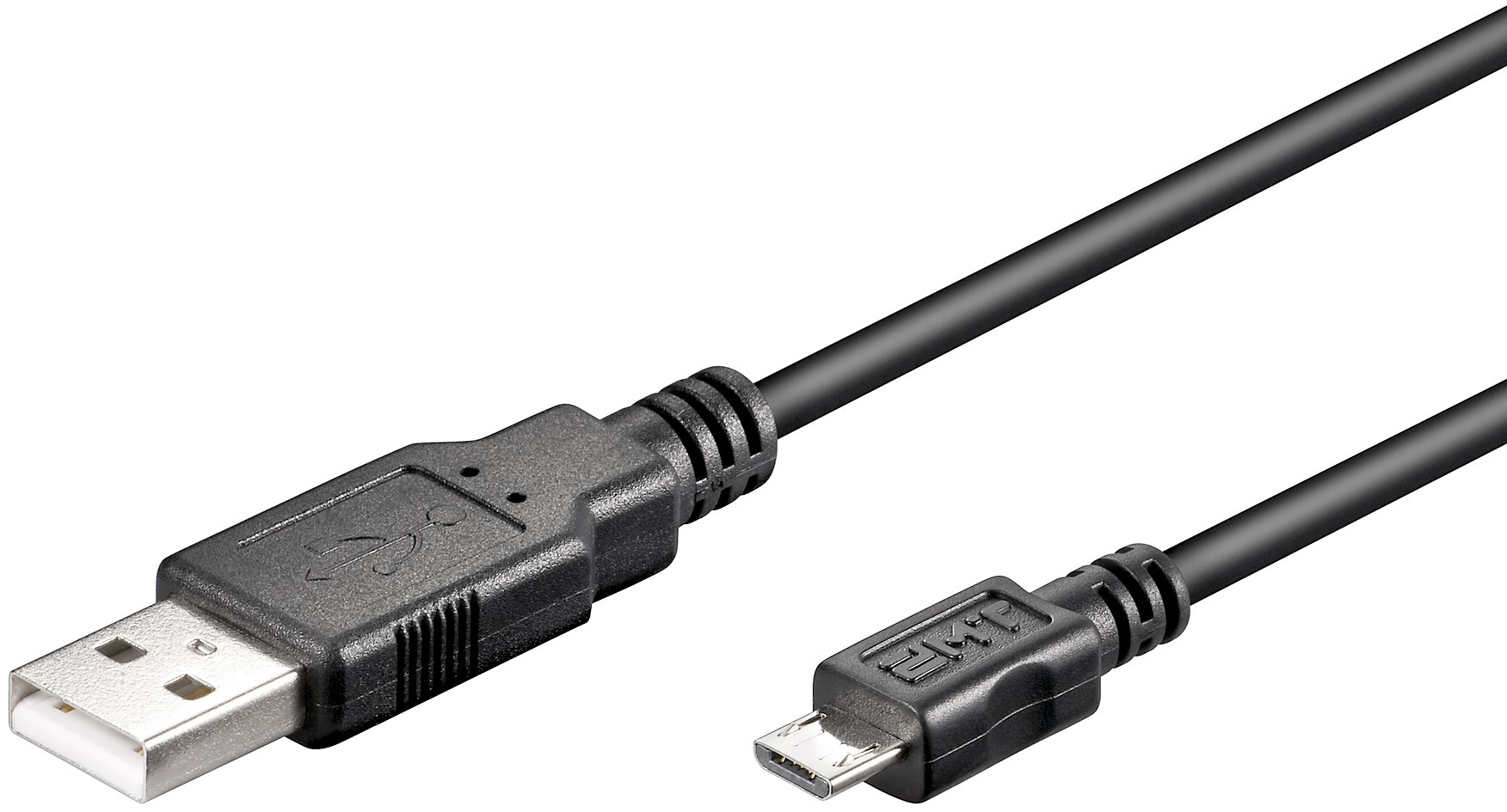 USB-Kabel | USB 2.0 | USB-A Male | USB Micro-B Male | 7.5 W | 480 Mbps | Vernikkeld | 1.00 m | Rond | PVC | Zwart | Label
