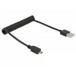 USB-Kabel | USB 2.0 | USB-A Male | USB Micro-B Male | 480 Mbps | Vernikkeld | 2.00 m | Gekruld | PVC | Zwart | Envelop