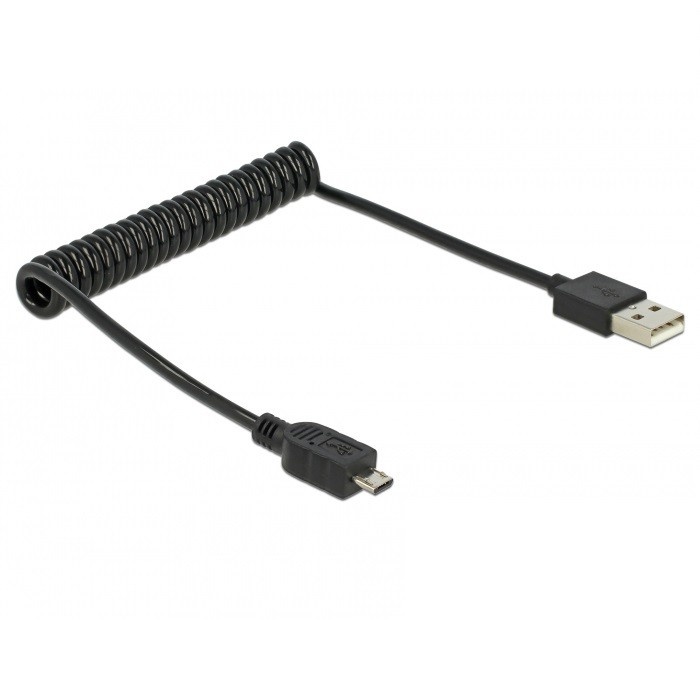 USB-Kabel | USB 2.0 | USB-A Male | USB Micro-B Male | 480 Mbps | Vernikkeld | 2.00 m | Gekruld | PVC | Zwart | Envelop