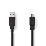 Nedis USB Micro B naar USB-A kabel - USB2.0 - tot 2A / zwart - 2 meter