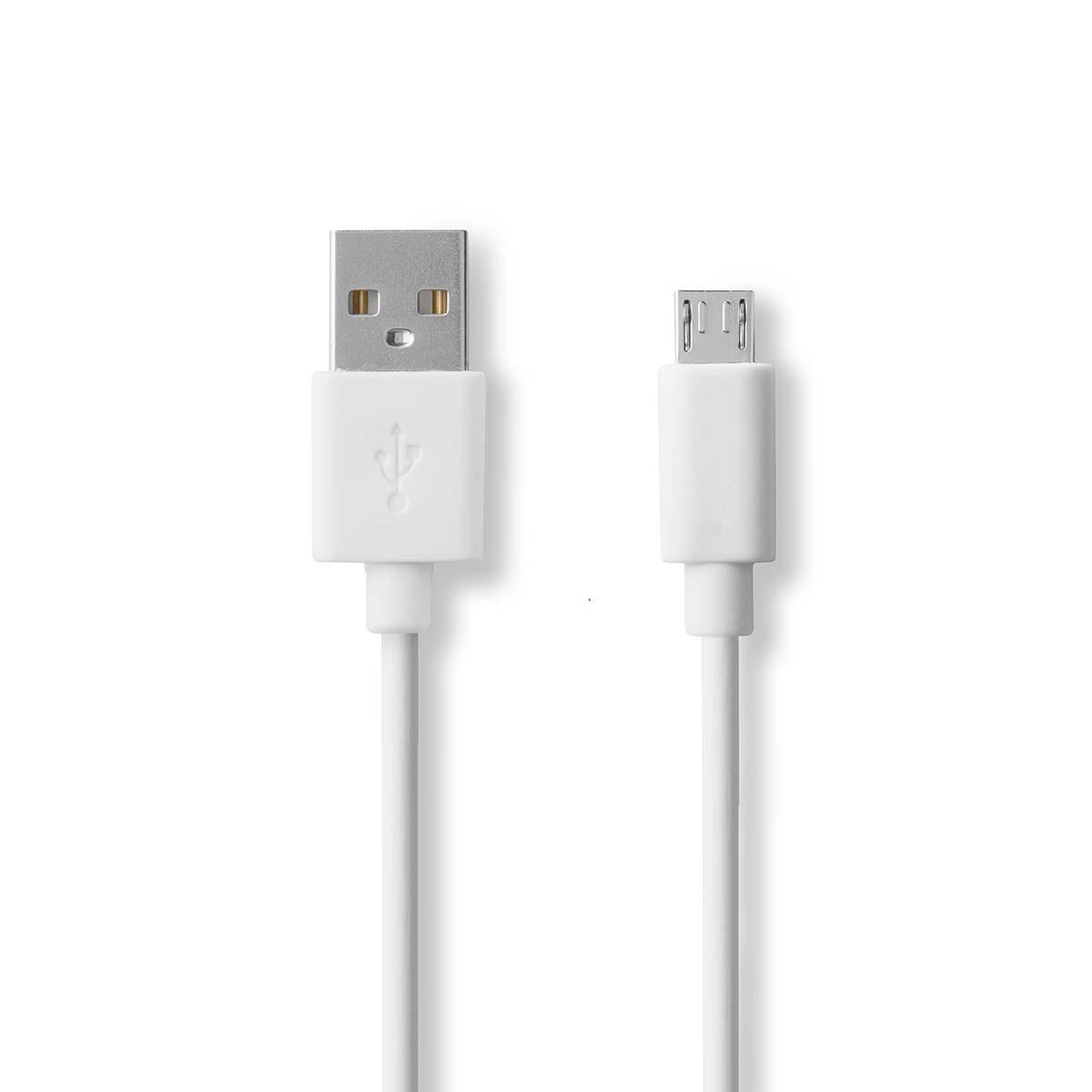 Nedis USB Micro B naar USB-A kabel - USB2.0 - tot 3A / wit - 1 meter