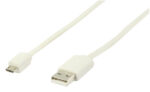 USB-Kabel | USB 2.0 | USB-A Male | USB Micro-B Male | 480 Mbps | Vernikkeld | 1.00 m | Plat | PVC | Wit | Envelop