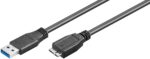 USB-Kabel | USB 3.2 Gen 1 | USB-A Male | USB Micro-B Male | 18 W | 5 Gbps | Vernikkeld | 0.50 m | Rond | PVC | Zwart | Label