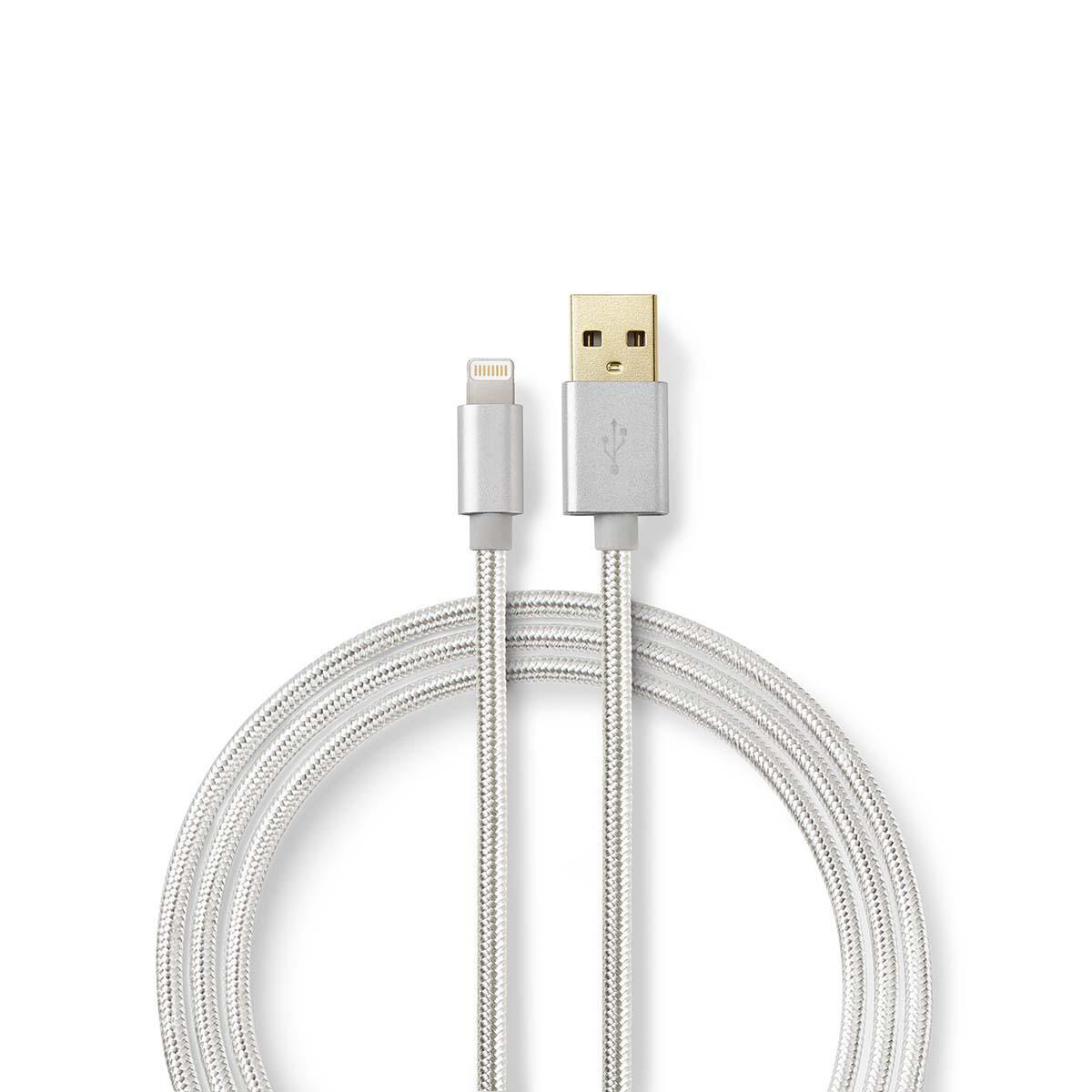 Lightning Kabel | USB 2.0 | Apple Lightning 8-Pins | USB-A Male | 480 Mbps | Verguld | 1.00 m | Rond | Gevlochten / Nylon | Aluminium | Cover Window Box