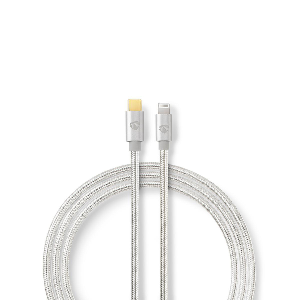 Lightning Kabel | USB 2.0 | USB-C™ Male | Apple Lightning 8-Pins | 480 Mbps | Verguld | 2.00 m | Rond | Gevlochten / Nylon | Aluminium | Cover Window Box