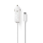 Nedis USB-C autolader met vaste kabel - 3A / wit - 1 meter