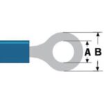 Fast On 4,3mm (m) ring kabelschoen / blauw - half geïsoleerd