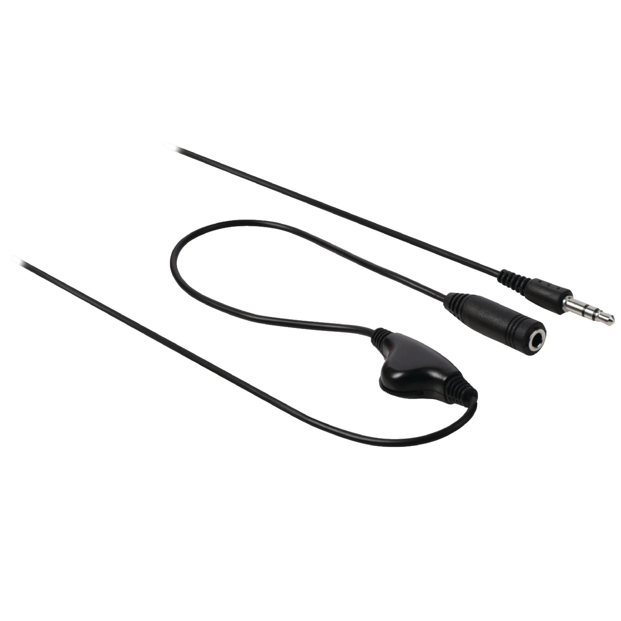 Stereo-Audiokabel | 3,5 mm Male | 3,5 mm Female | Vernikkeld | 1.00 m | Rond | Zwart | Label