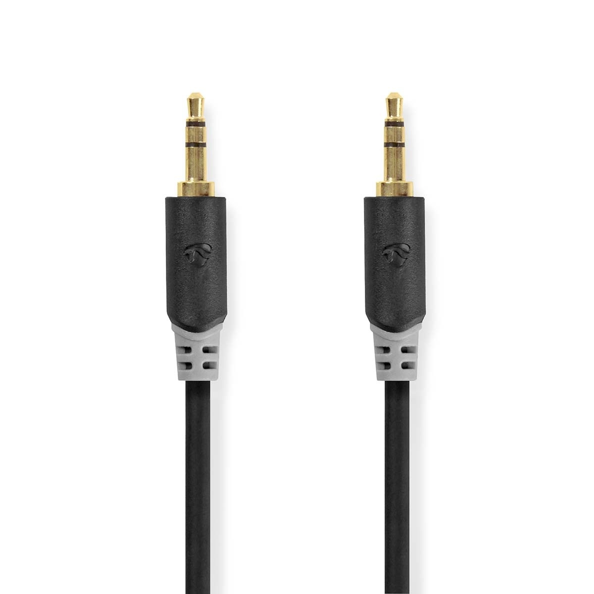 Stereo-Audiokabel | 3,5 mm Male | 3,5 mm Male | Verguld | 1.00 m | Rond | Antraciet | Doos