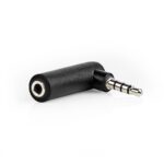 Stereo-Audioadapter | 3,5 mm Male | 3,5 mm Female | Vernikkeld | 90° Gehoekt | Metaal | Zwart | 10 Stuks | Polybag