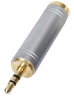 Stereo-Audioadapter | 3,5 mm Male | 6,35 mm Female | Verguld | Recht | Metaal | Zilver | 1 Stuks | Doos