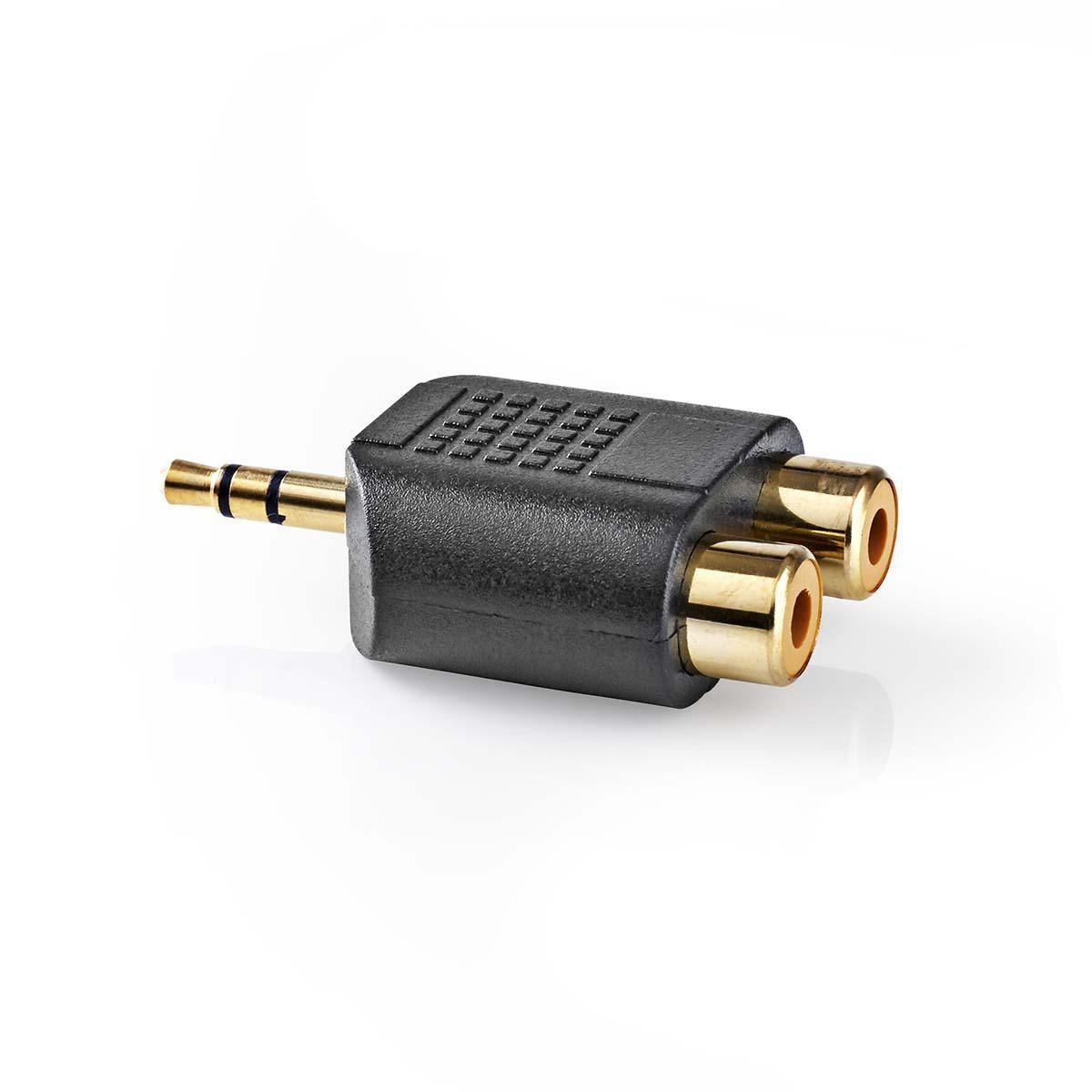 Nedis 3,5mm Jack (m) - Tulp (v) stereo audio adapter - verguld / zwart