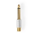 Mono-Audioadapter | 6,35 mm Male | RCA Female | Verguld | Recht | Metaal | Zilver | 1 Stuks | Doos